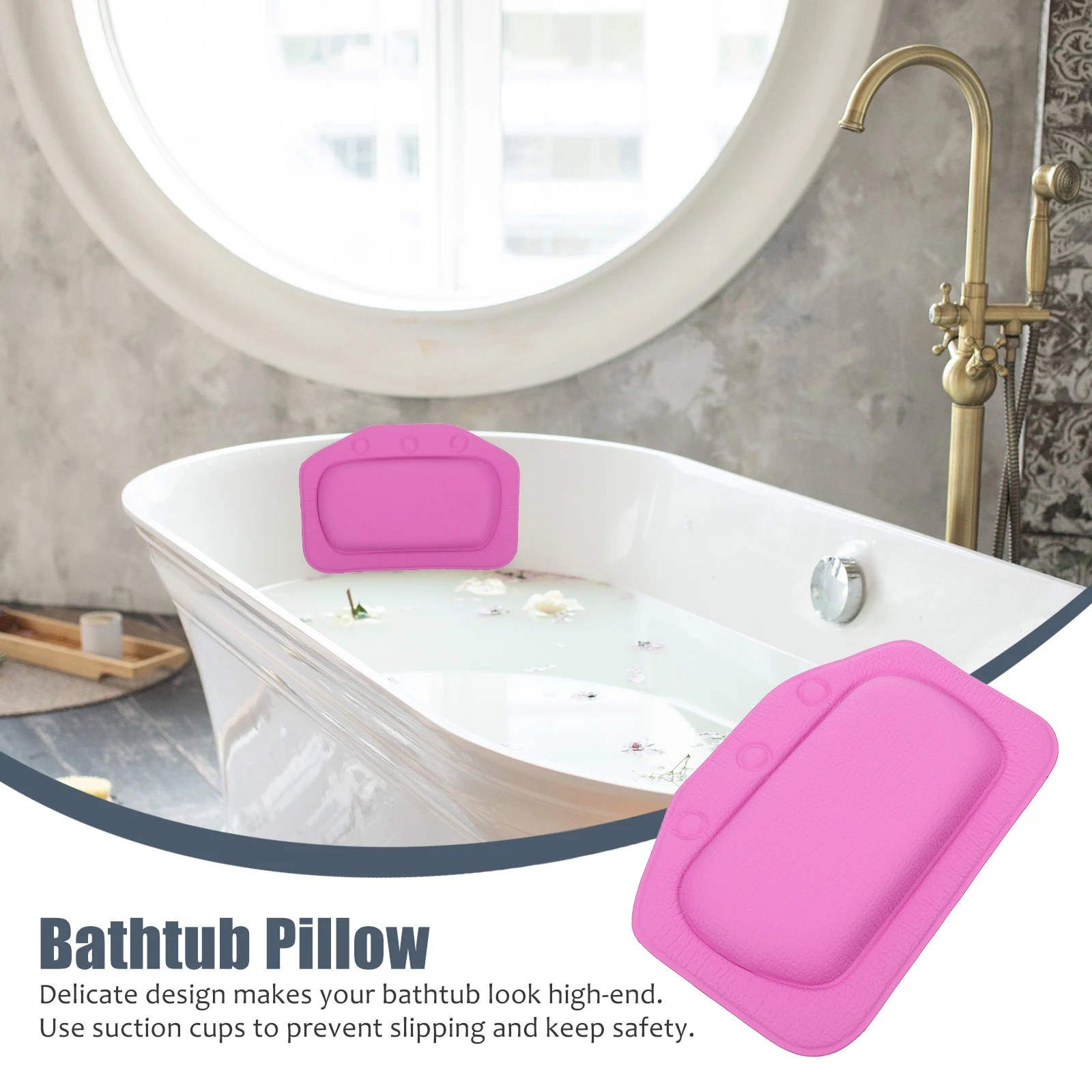 

1Pcs Bath Pillow Bathtub Neck and Shoulder Support Tub Pillow Spa Accessory Soft Durable for Comfortable Relaxation