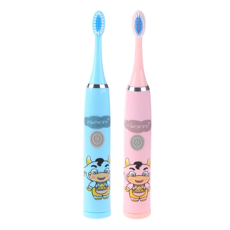 Brosses à dents blanchissantes à ultrasons pour enfants, brosse à dents électrique automatique avec poignée ovale antidérapante