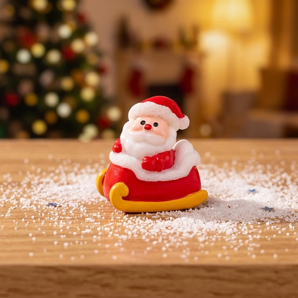 Resin Santa Claus Figure for Christmas Home Decor Kids Festive Gift DIY Snow Scene Tabletop Ornament Holiday Decoration