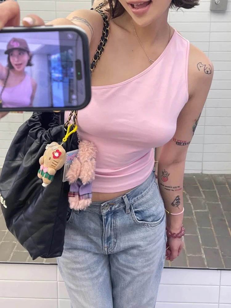 قميص قصير مثير لفتاة مثيرة مع ظهر متقاطع أساسي وقميص رسن للصيف #4