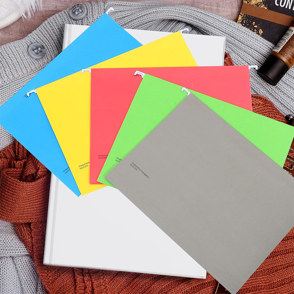 

5pcs File Folders Portable Office Supplies Metal Hanging Clip Receipts Organizer Document Container File Drawer Hanging Folder