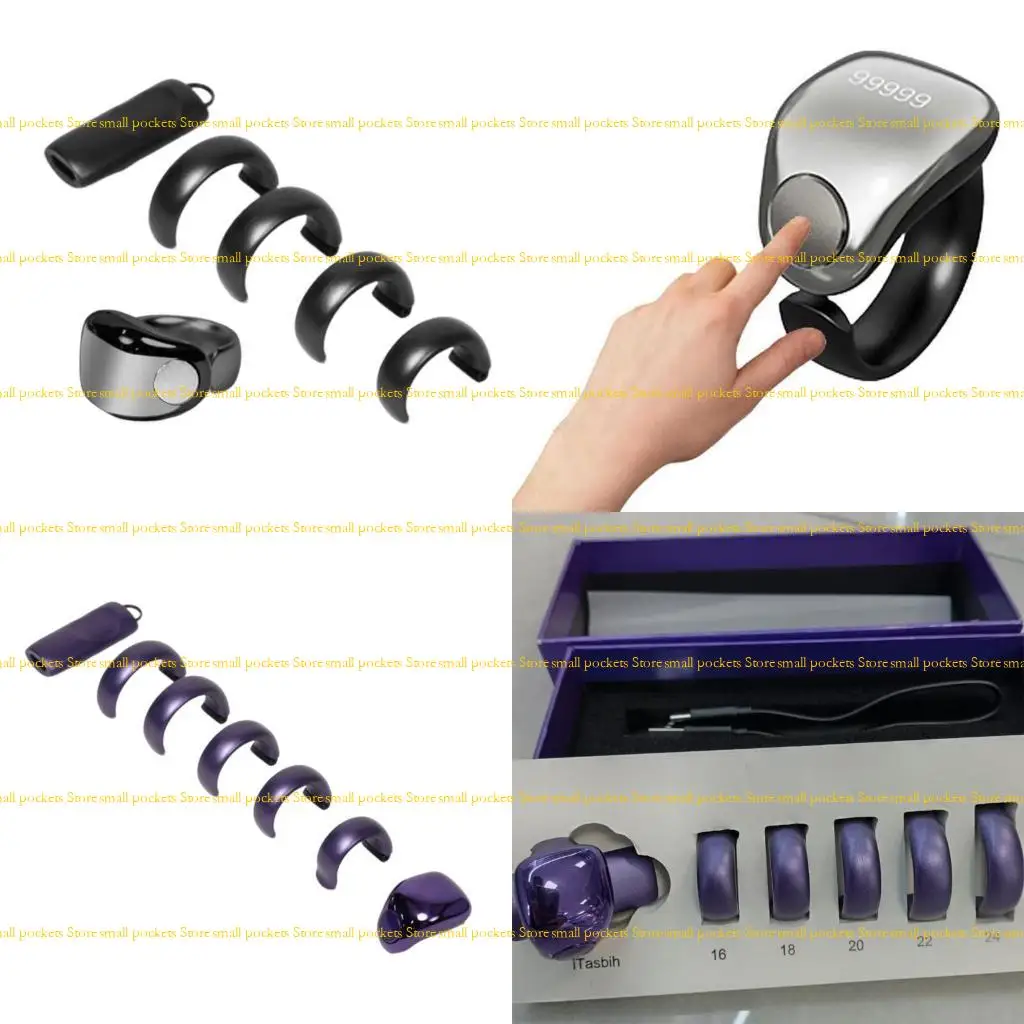 

R1WD Интеллектуальные носимые кольца Tasbih с тихим прикосновением и множественной языковой поддержкой