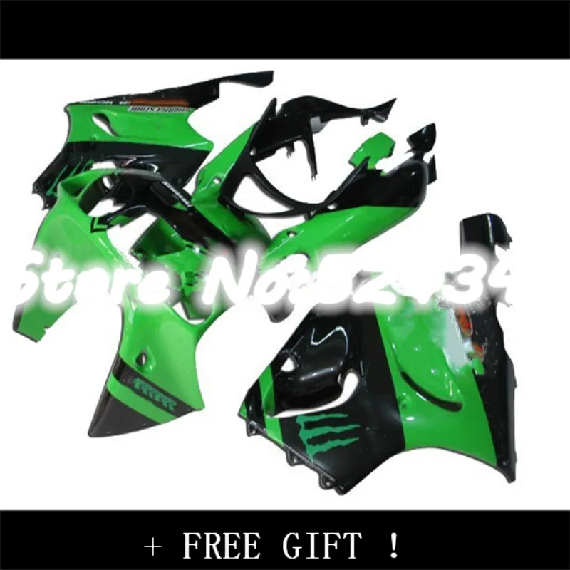 Aftermarket body parts fairings for Kawasaki Ninja ZX7R 96-03 green  black fairings ZX-7R 1996-2003