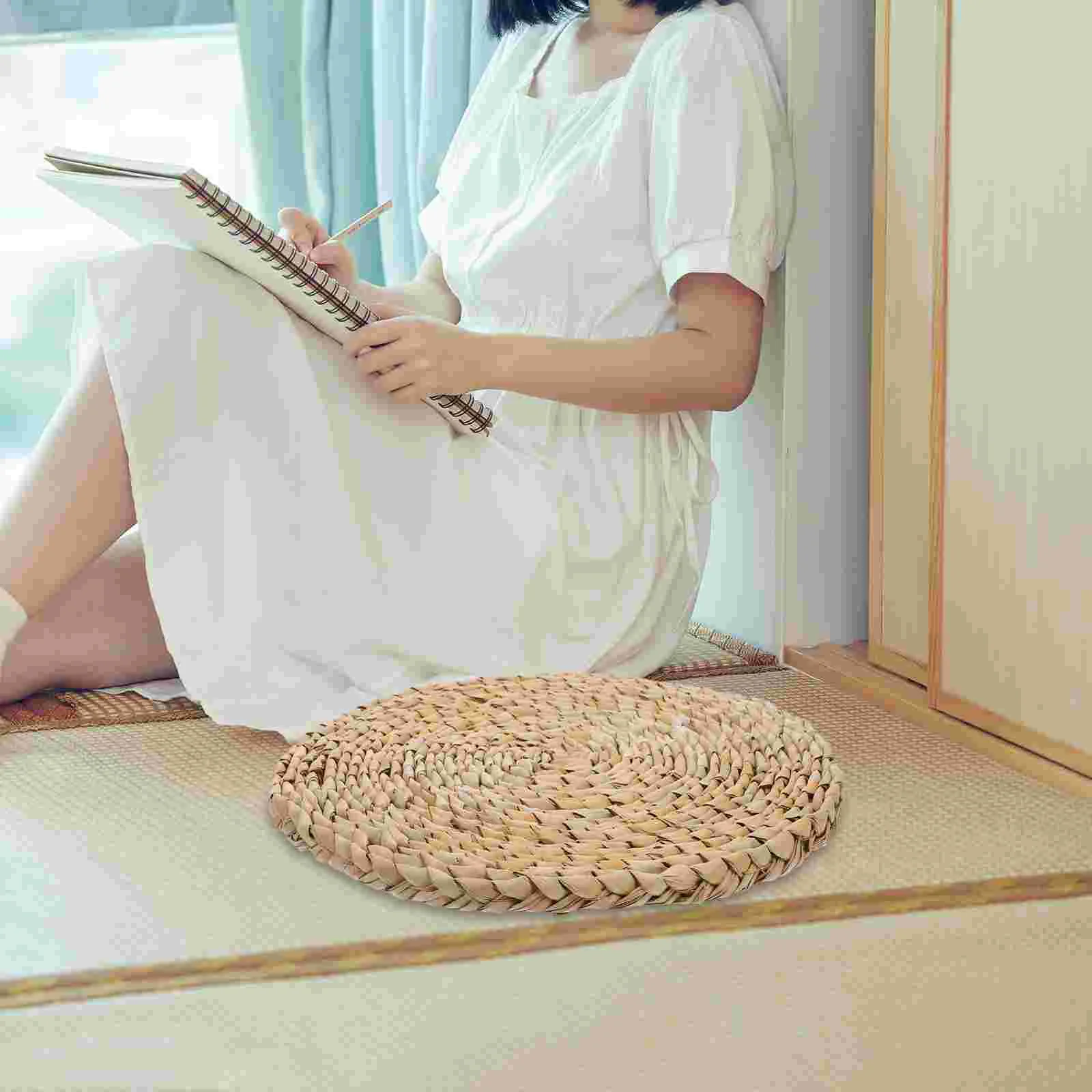 Yoga Straw Cushion Floor Chair Pillow Traditional Woven Seating Mat Restaurant Grass Mats Handmade