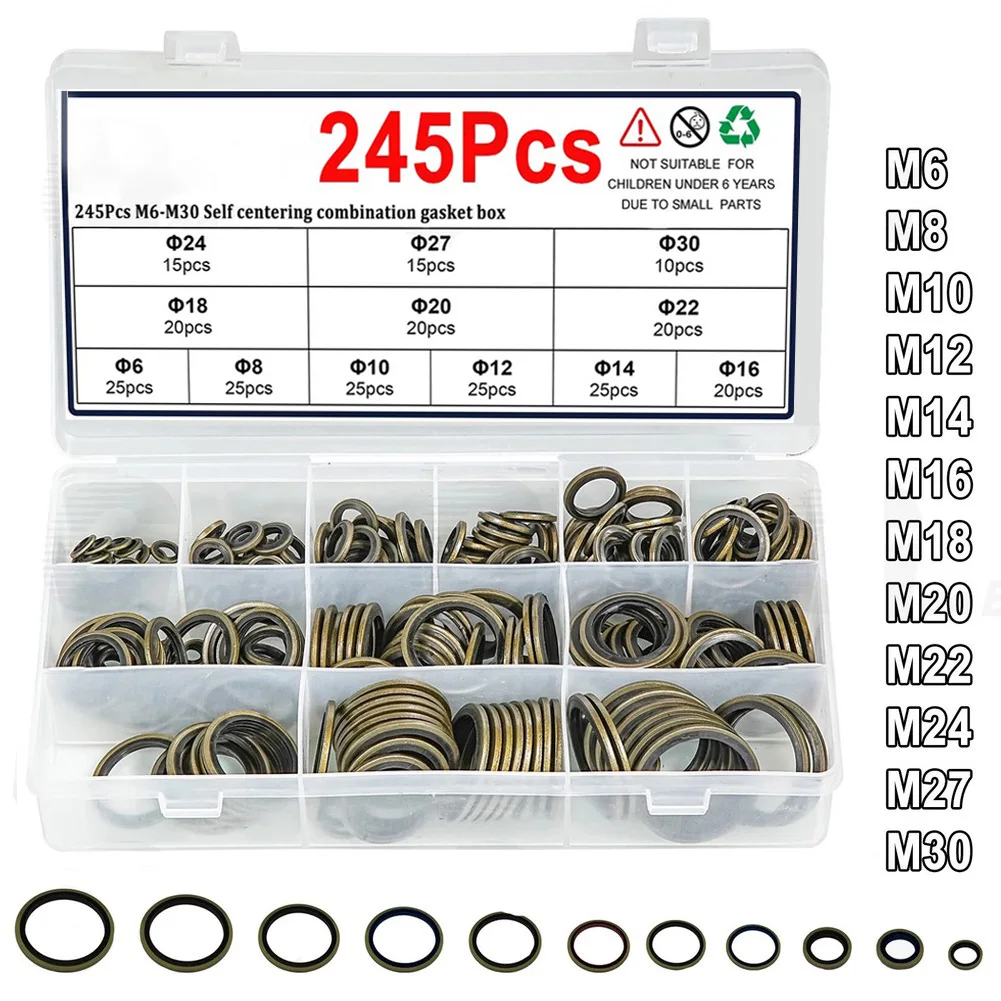 

245 шт. смешанные прокладки, комплект для ремонта уплотнительных колец, набор шайб, набор резиновых уплотнительных колец, комплект для ремонта уплотнительных колец под давлением, уплотнительная резинка