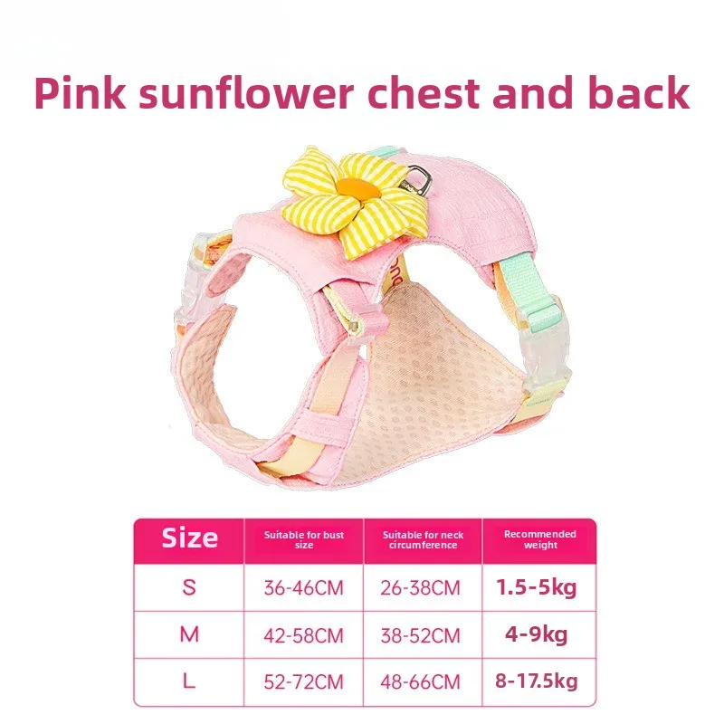 

- Sunflower Chest Strap Dog Leash Miniature Dog Bichon Chest Strap Teddy Pet Accessories