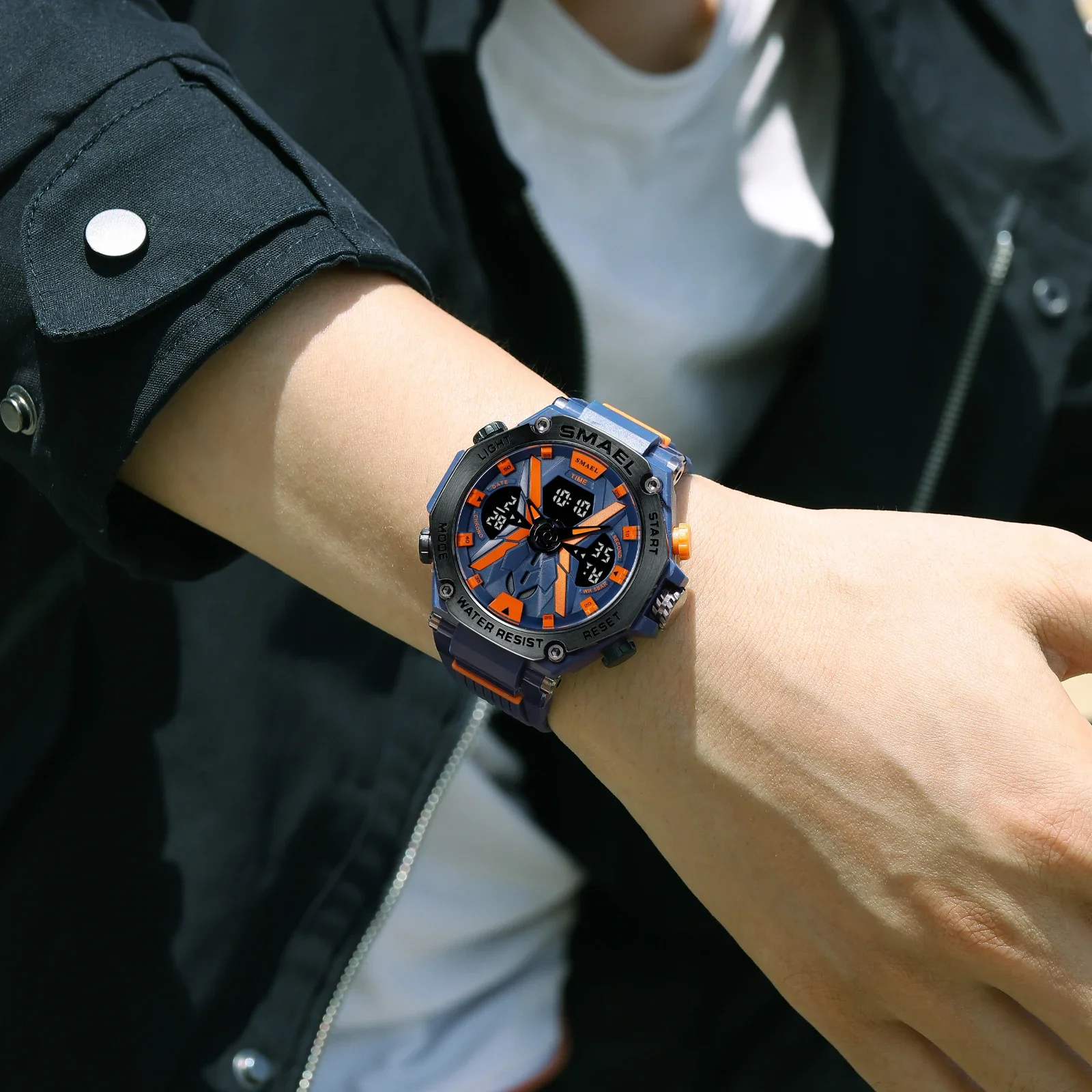 นาฬิกาข้อมือควอตซ์แบรนด์แท้ SMAEL8087กันน้ำ50ม. นาฬิกาข้อมือควอตซ์นาฬิกากีฬานาฬิกาทหารผู้ชาย