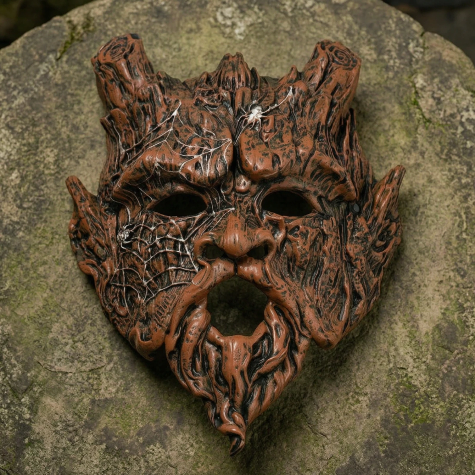 Tree Spirit Mask Theatrical Woodland Spirit Mask Costume Accessory Realistic Headgear Mystical for Cosplayers, Halloween