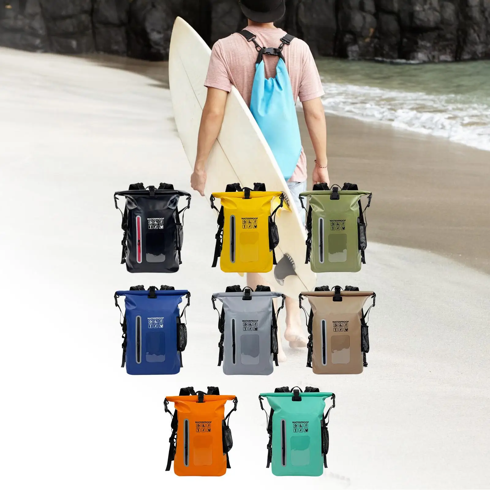 Waterproof Dry Bag 25L Keeps Gear Dry Storage Bag for Ski Rafting Camping