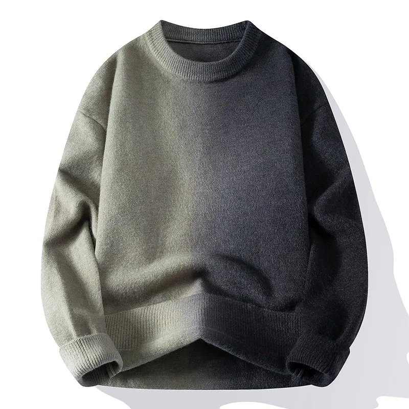 

Осенне-зимний новый молодежный мужской вязаный свитер: модный, повседневный, универсальный, свободного кроя, с цветными блоками, из мягкого полиэстера, с длинными рукавами.