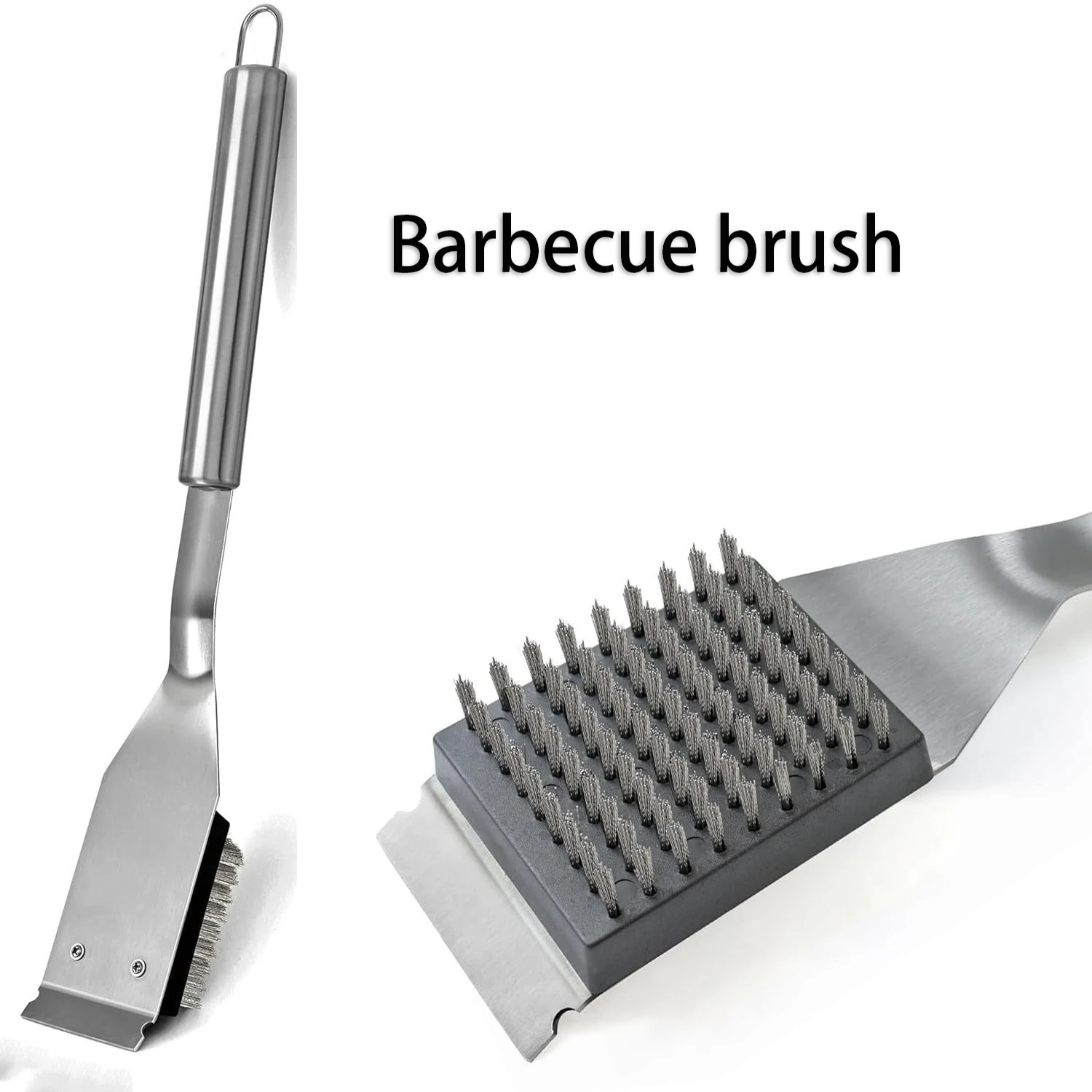 Stainless Steel Long Handled Barbecue Brush Durable For Cleaning Grilles Grills Outdoor Cooking For Bonfires And Backyard Use
