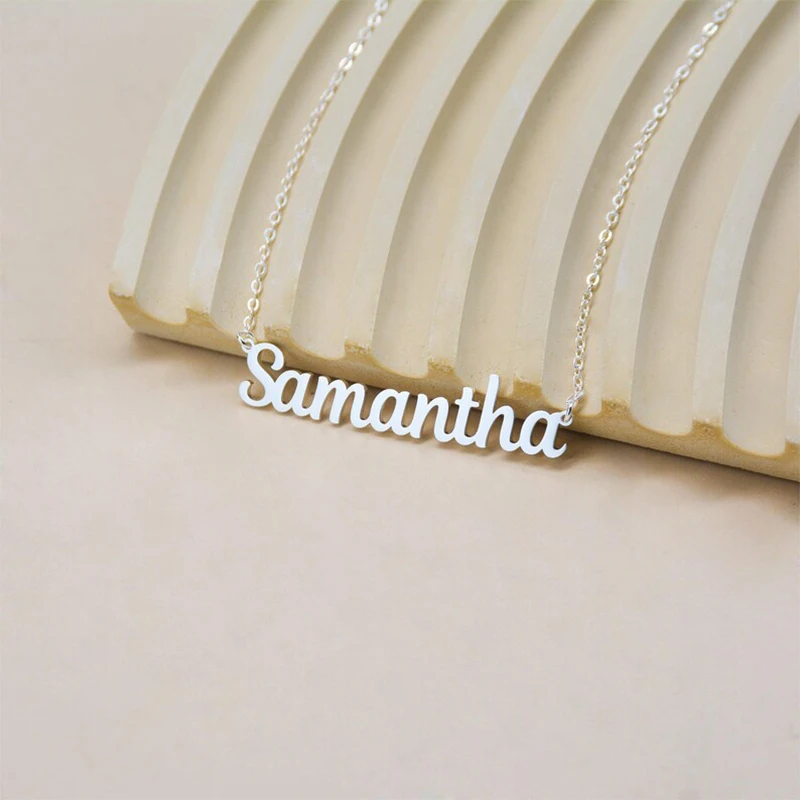 

Custom Name Necklace Personlized 33Fonts Letter Pendant Stainless Steel Dainty Minimalist Jewelry For Women Customized Gift