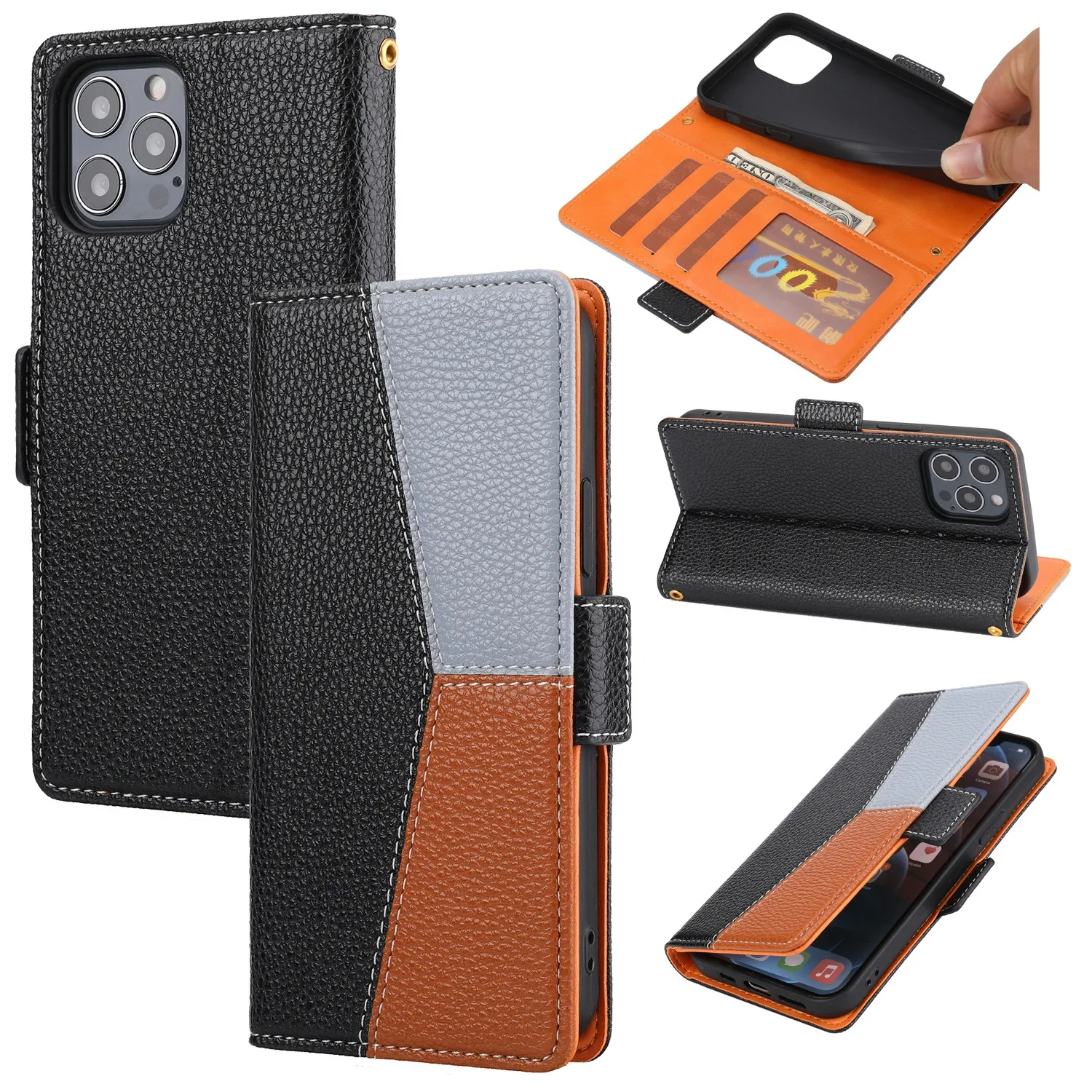 

Leather Flip Wallert Phone Case For Iphone16 15 Por Max 14 13 12 XS 11 XR 7 8 Plus SE2022 SE2020 Card Holder Soft Covers