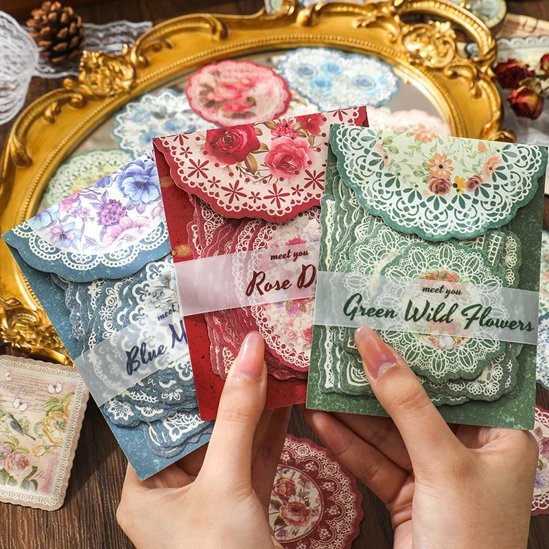 30 pcs Vintage Lace material paper set Creativity DIY Diary Album Scrapbooking Background paper