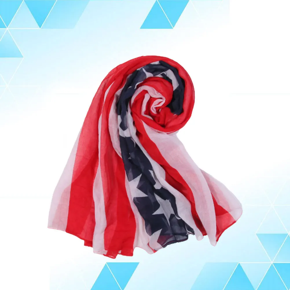 

American Flag Printed Scarf Large Colorful Fashionable Oversized Shawl Wrap Dress Up Costume Accessory Gift for Women Men