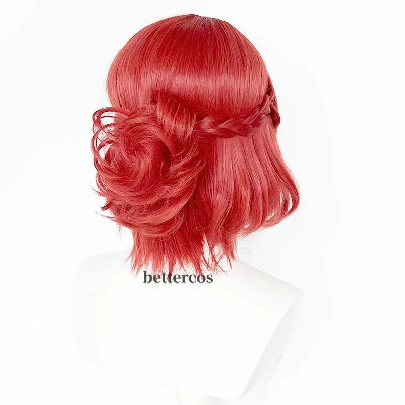 zz04zz12고품질 BLUE LOCK Teieri Anri 코스프레 짧은 빨간색 내열성 합성 머리 애니메이션 파티 + 가발 모자