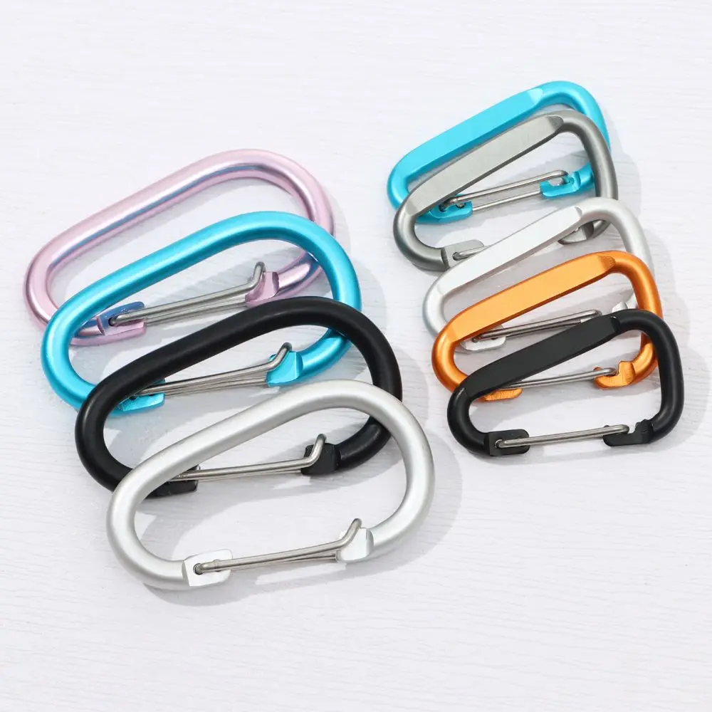 Outdoor Sports Multicolor Colors Aluminium Equipment Climbing Button Camping Hiking Hook Alloy Carabiner Buckle Keychain