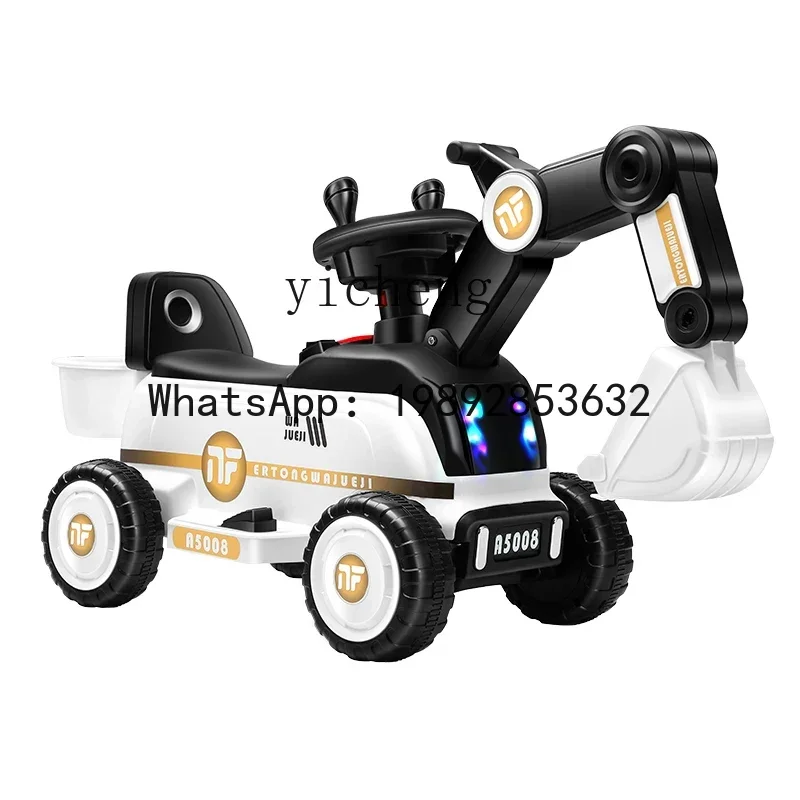 يمكن للحفارة الكهربائية AE الجلوس وركوب سيارة هندسية كبيرة الحجم للأولاد تعمل بالتحكم عن بعد #2