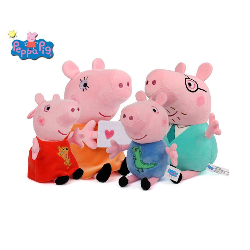30cm Original Peppa Pig Plush Toys George Eddie Bear Mr Dinosaur Cartoon Anime Figure Stuffed Plush Toys Kids Christmas Gift Toy