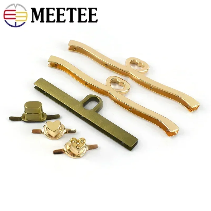 2/5Pcs Meetee Metal Bag Purse Frame Buckles Wallet Handbag Part Decoration Lock Clip Clasp Closure Hook DIY Hardware Accessories