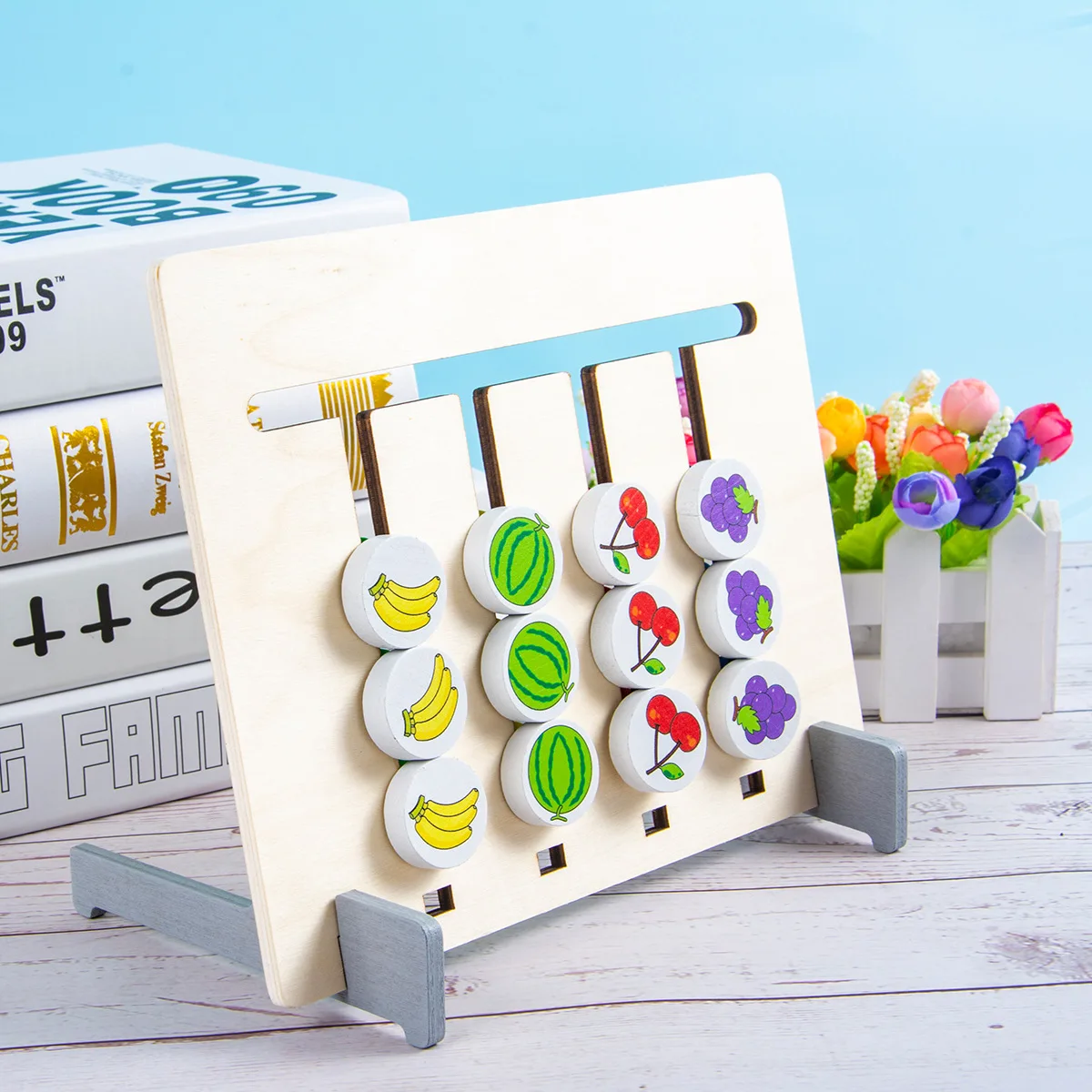 Jeu d'échecs à mémoire éducative pour enfants, quatre couleurs, pensée logique, position de formation, labyrinthe, jeu de société en bois pour l'éducation précoce