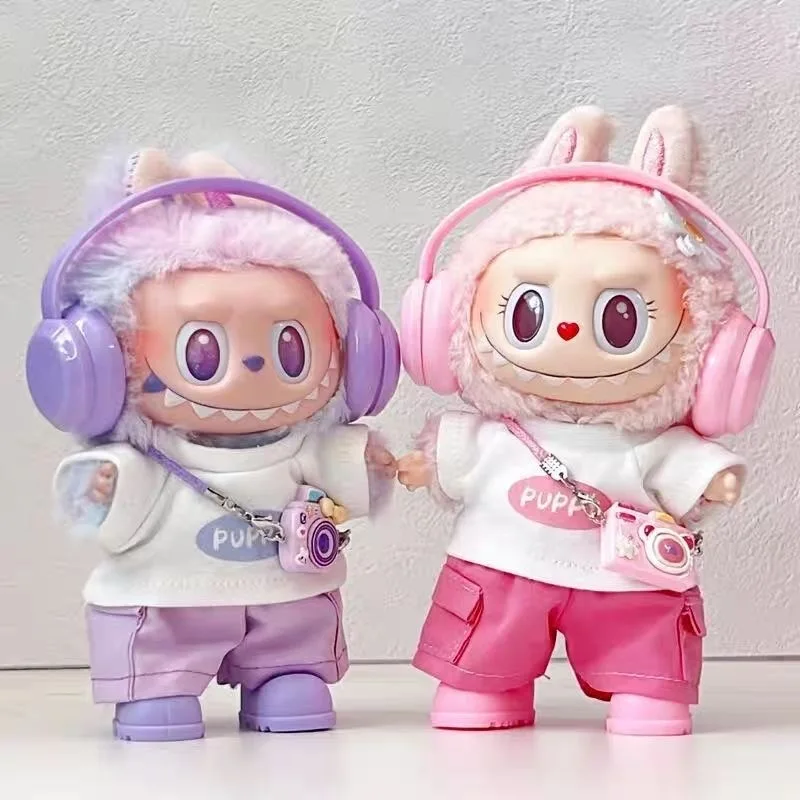 ชุดเสื้อผ้าตุ๊กตา Labubu ชุดหลายชิ้น ชุดเสื้อผ้า 17 ซม. รองเท้า ตุ๊กตา อุปกรณ์ DIY ของเล่นฝึกนั่ง ของเล่นปาร์ตี้