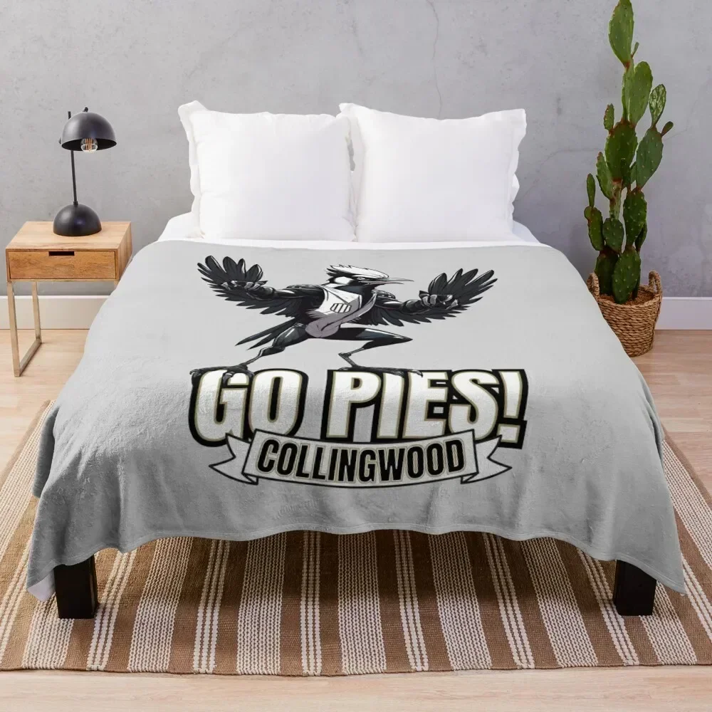 

Collingwood Go Pies! Magpies Throw Blanket Quilt Cute Plaid Decorative Beds Sofa Throw Blankets