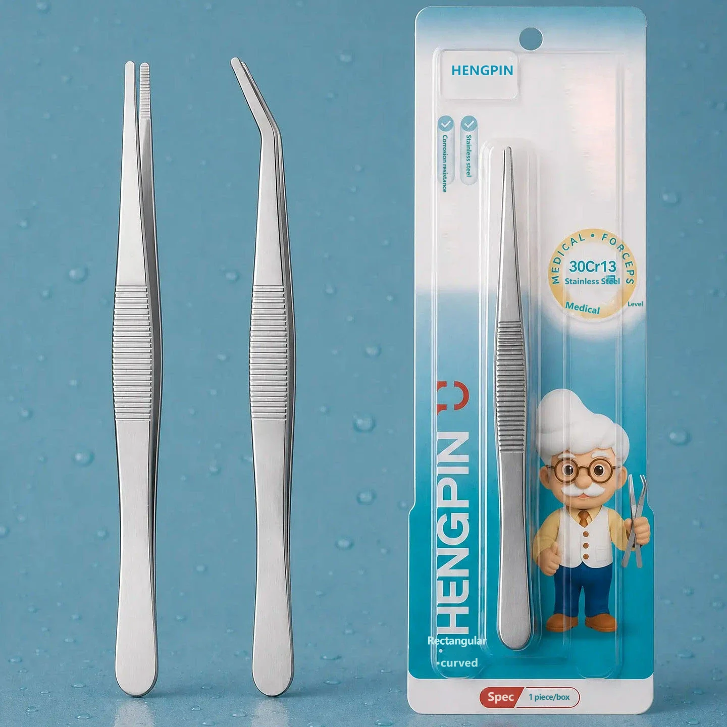 Stainless Steel Tweezers Straight Curved Tip Toothed  Forceps Individual Pack Multipurpose Tweezers for Craft Laboratory Home