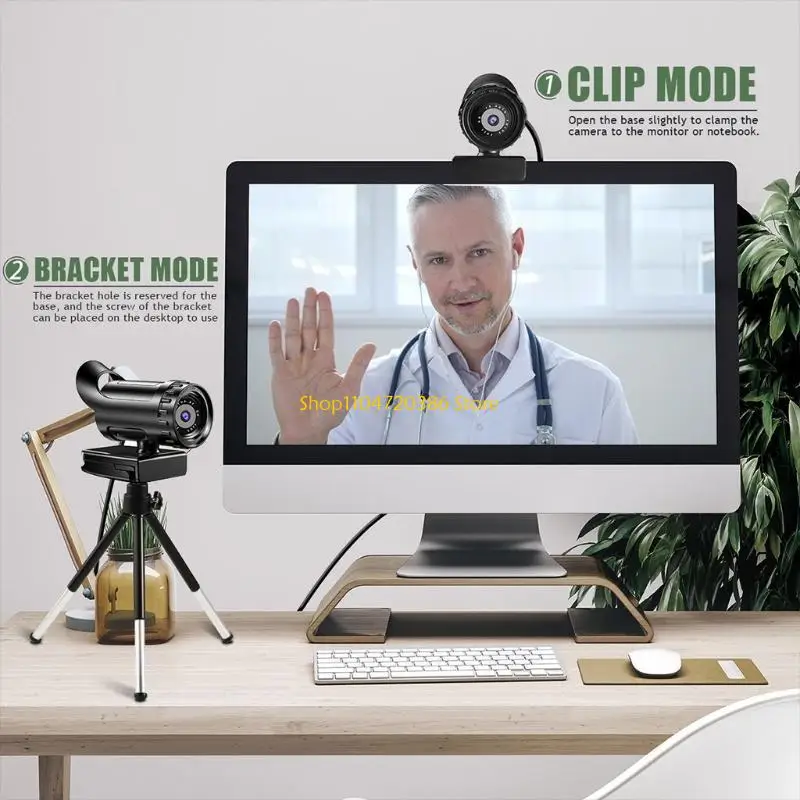 

K0EA 2K 4K High Definition Webcam with Built-in Microphone Wide Angle View USB2.0 Plug and for Play Camera for Conference Cal