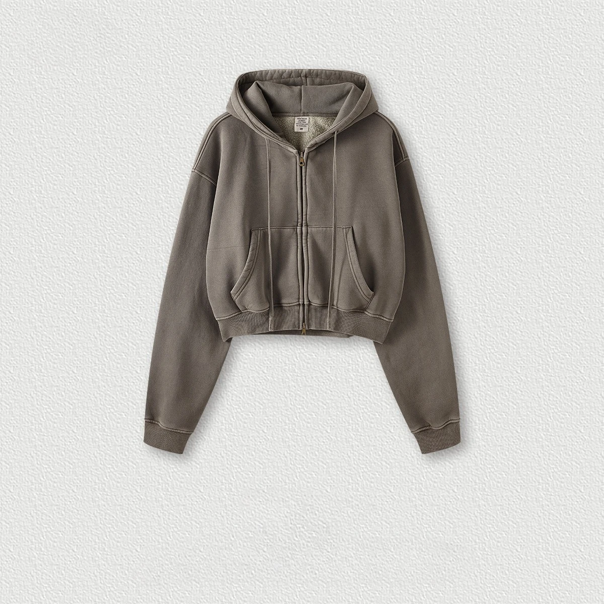 Autumn and Winter Sweatshirt Hoodies Women Retro Wash Hottie Zipper Coat Vans Distress Keep Warm Breathable Leisure Comfort