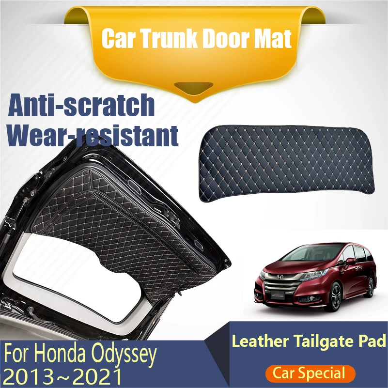 

Leather Car Trunk Door Mats For Honda Odyssey RC1 RC2 RC4 MK5 2013~2021 Anti-dirty Carpets Leather Tailgate Pad Auto Accessories