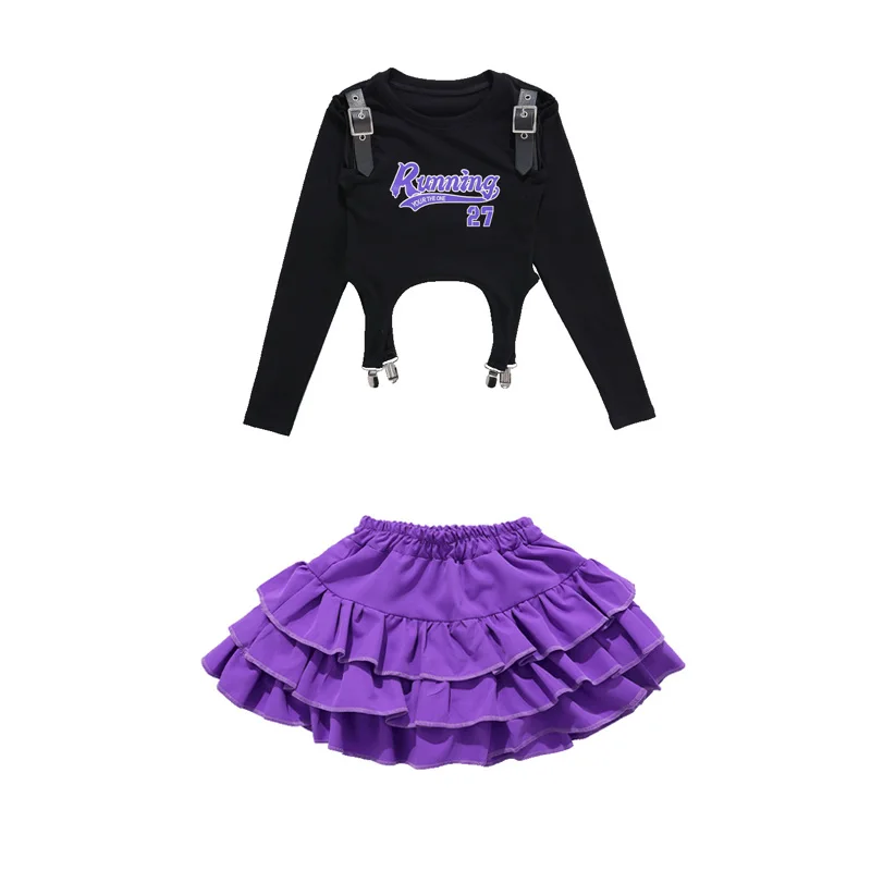 Hip Hop Kpop Anzüge Mädchen Jazz Kinder Street Dance Performance Hip-hop Kleidung Farbe Passenden Kühlen Breite Bein Hosen drop Verschiffen