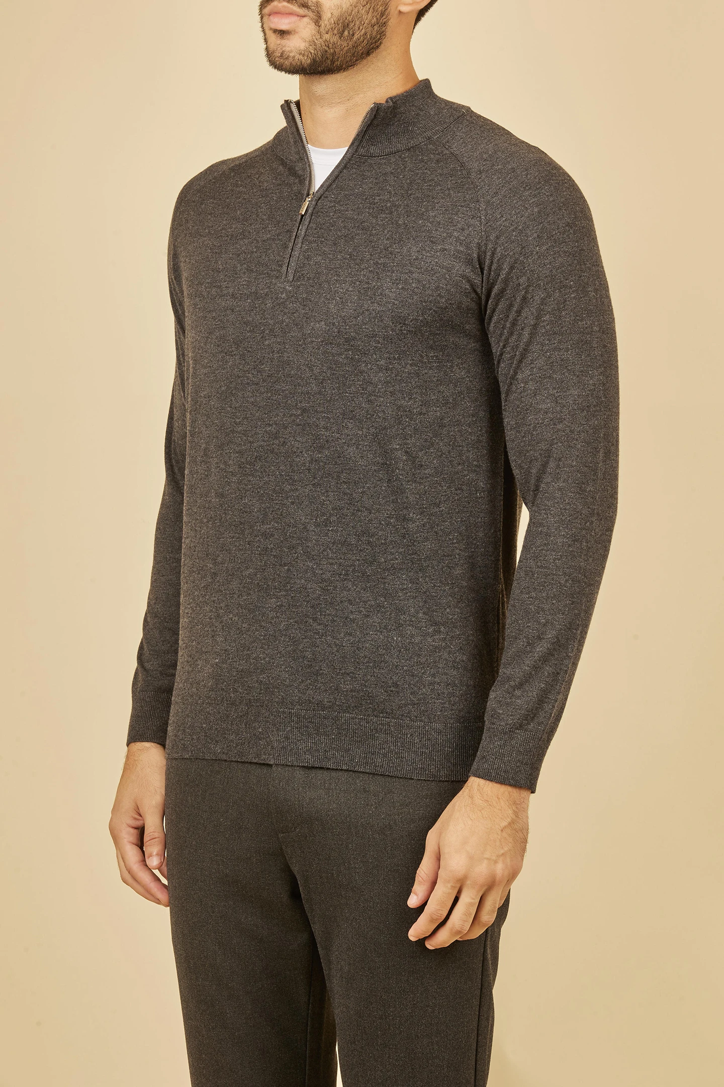 

OECHSLI кашемировый мужской свитер, новинка 2025, теплый, с длинными рукавами, прямой воротник-стойка, вязаная эластичная молния, качественный, большой размер M-4XL