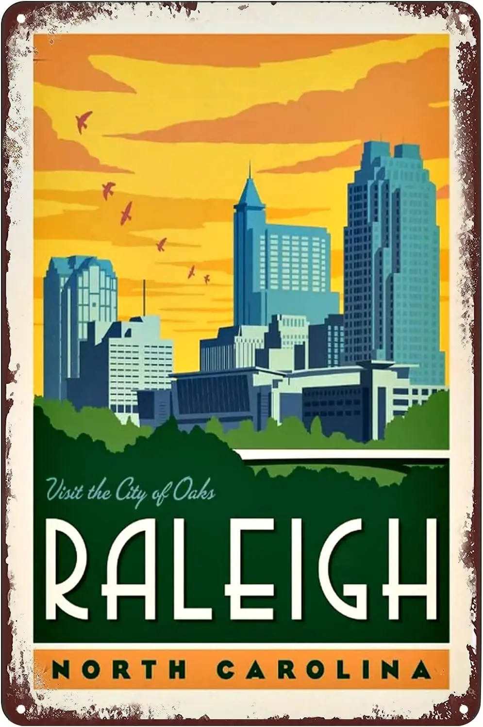 Vintage Metal Signs North Carolina Travel Poster Tin Sign Wall Art Decor Plaque for Home Bar Pub Club Cafe Living R sign