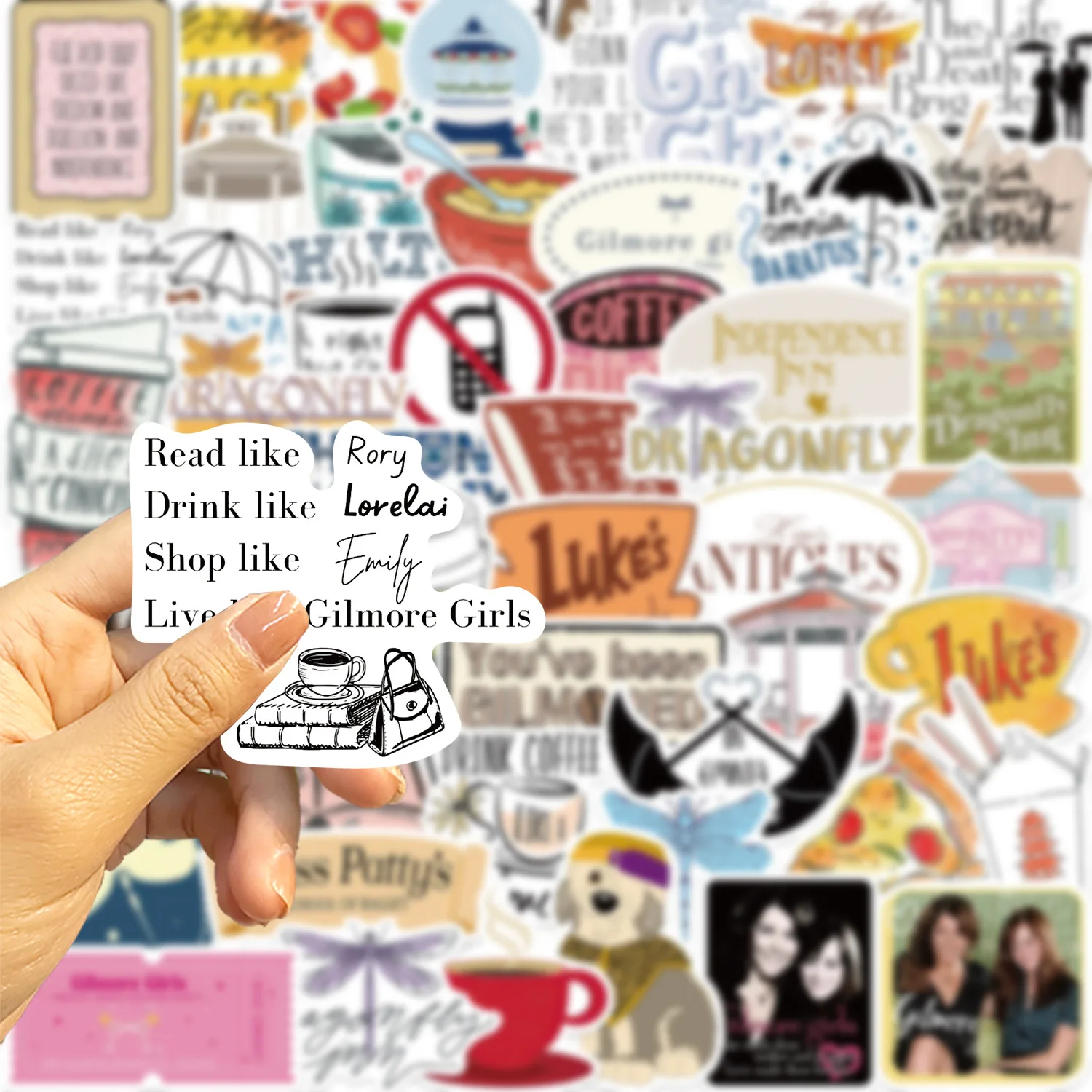 10/30/52PCS Gilmore Girlsสติกเกอร์ทีวีGraffitiสติกเกอร์ตลกDecals DIYสมุดภาพกระเป๋าเดินทางแล็ปท็อปกีต้าร์รถจักรยานสเก็ตบอร์ดของเล่น