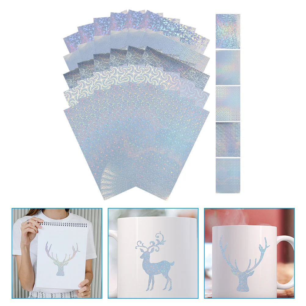 

Holographic Sticker Sheets Self Adhesive Pet Film Waterproof Sunproof Fast Drying Transparent Decorative Stickers For