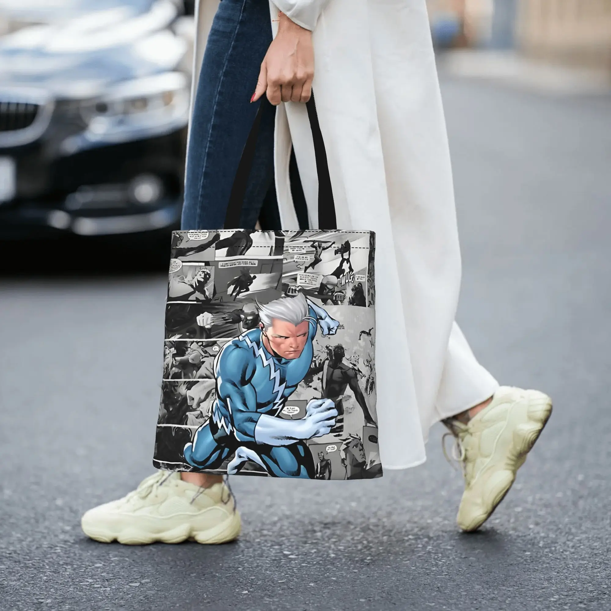Bolsos para mujer 2026, para el día a día, Silver Age Of Wanda Comic Maximoff Books, Wave Marvel, bolso de lona plegable con diseño elegante
