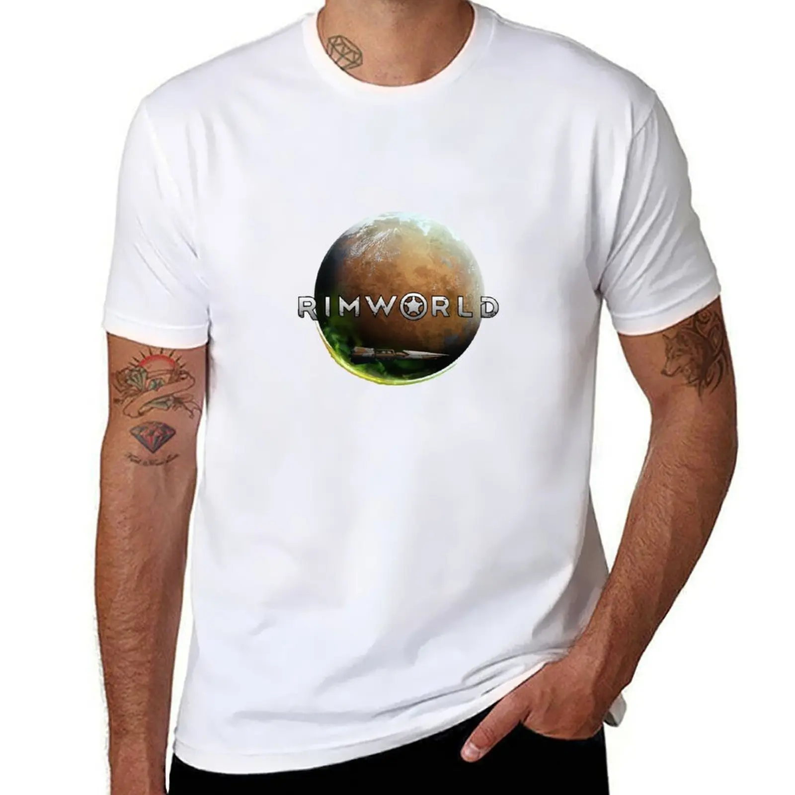 

Rimworld Planet T-Shirt man t shirt designer t shirts for man cotton funny T-Shirt