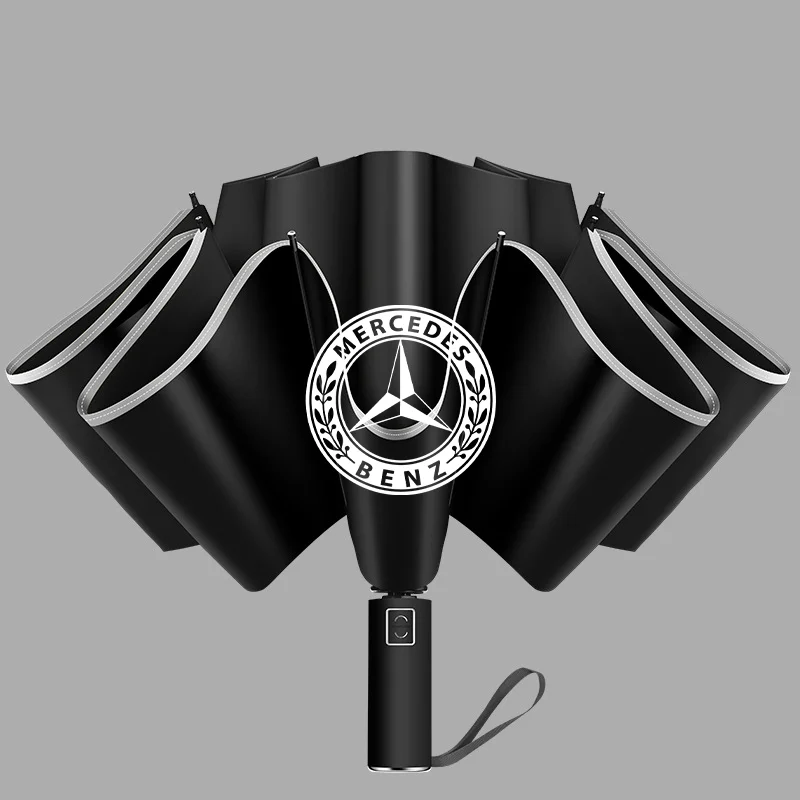 Paraguas plegable automático reforzado para Mercedes Benz W203 W206 W220 W205 W211 W108, 10 huesos, resistente al viento, 105CM, General
