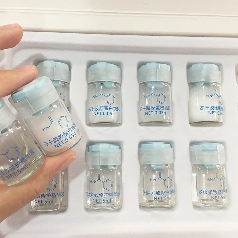 Korea twarzy hydrolizowane białko jedwabiu kolagen nici kulkowe Serum nawilżające nawilżenie Lifting Firm drobne linie esencja pielęgnacja skóry