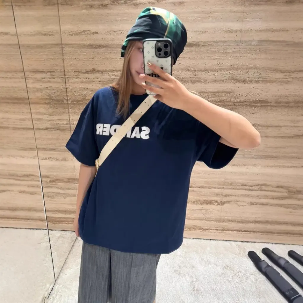 

Normcore Style round Neck T-Shirt Short-Sleeved Letter Logo Print Heavy Fabric Men Women Early Autumn Niche Design