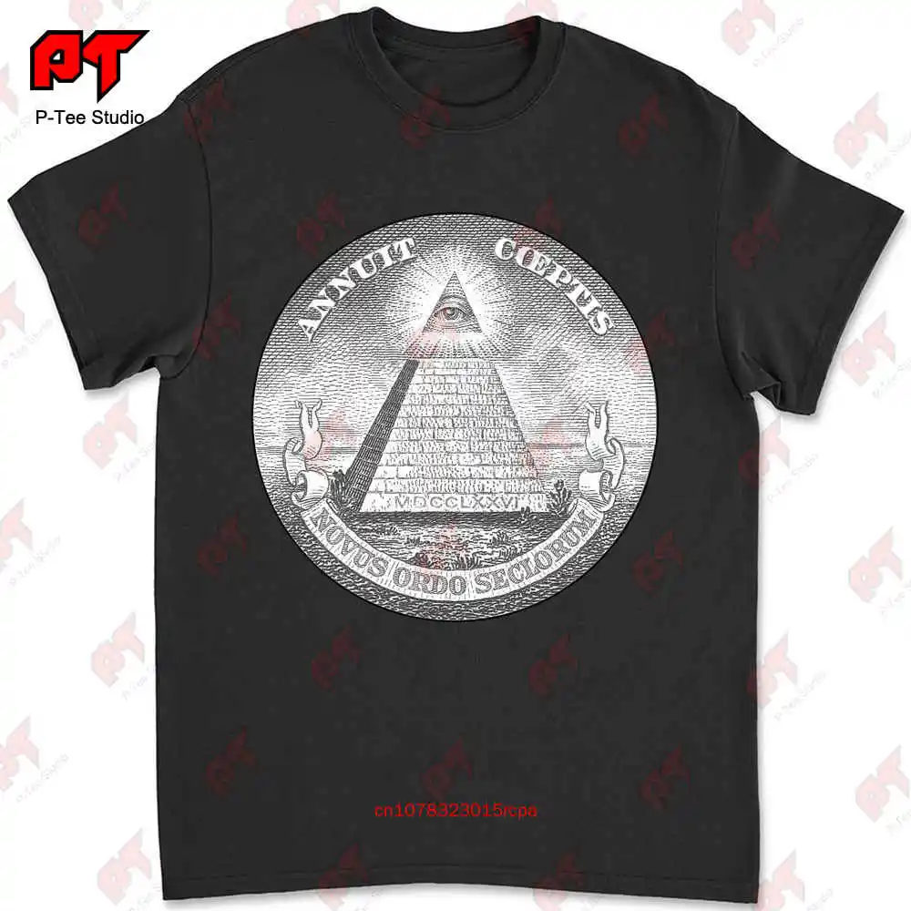 Illuminati Annuit Coeptis Triangle Eye Reptilians Killuminati Nwo Mason T-shirt F07I