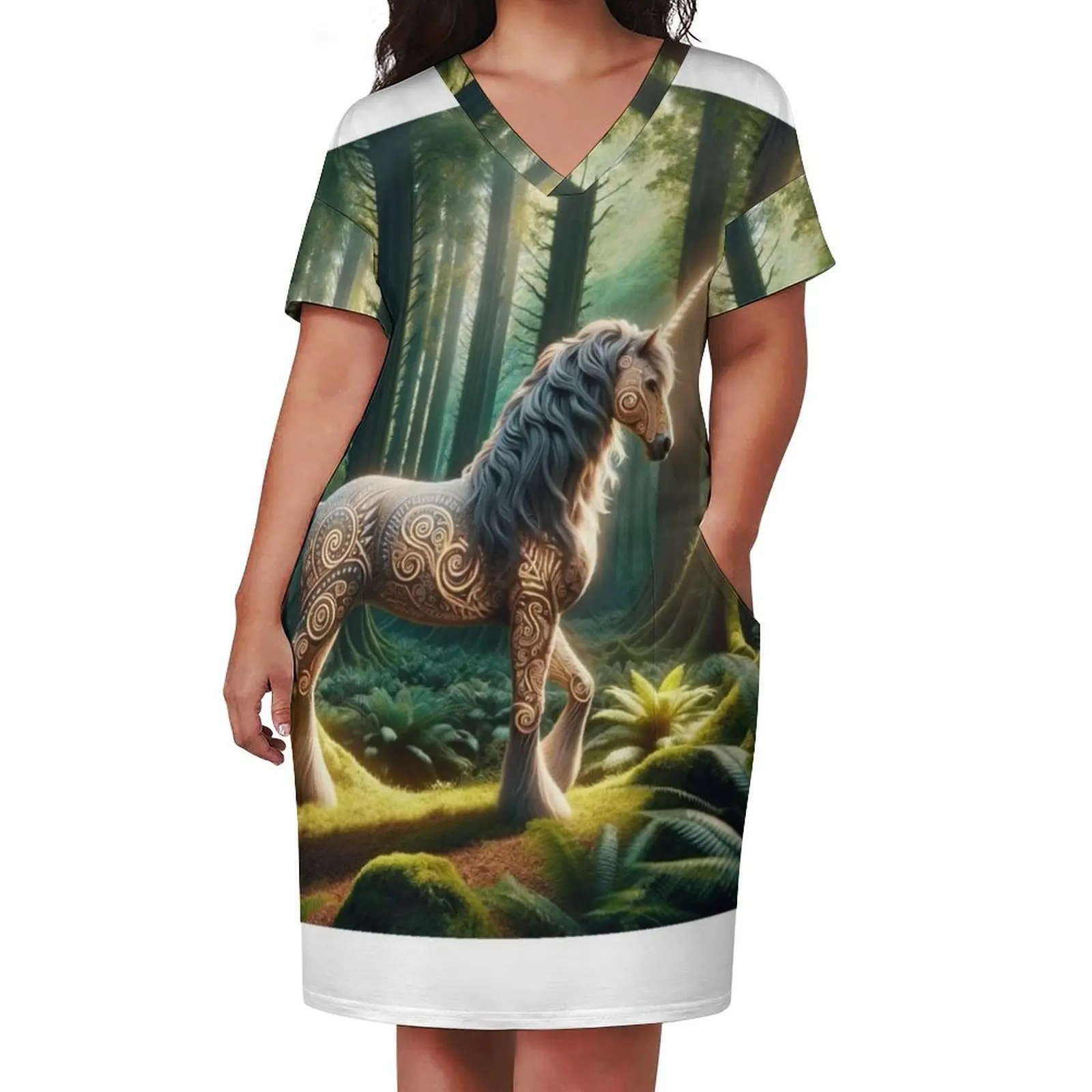 Mystic Guardian of the Forest Loose Pocket Dress womans clothing wedding guest dress 2024 Summer dresses for women