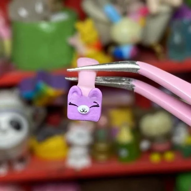 

r Home Ster Goods Big Eyes Purple Pink Bru Toy Plaything Small Elf Collectible Figure Handmade Crt Toy