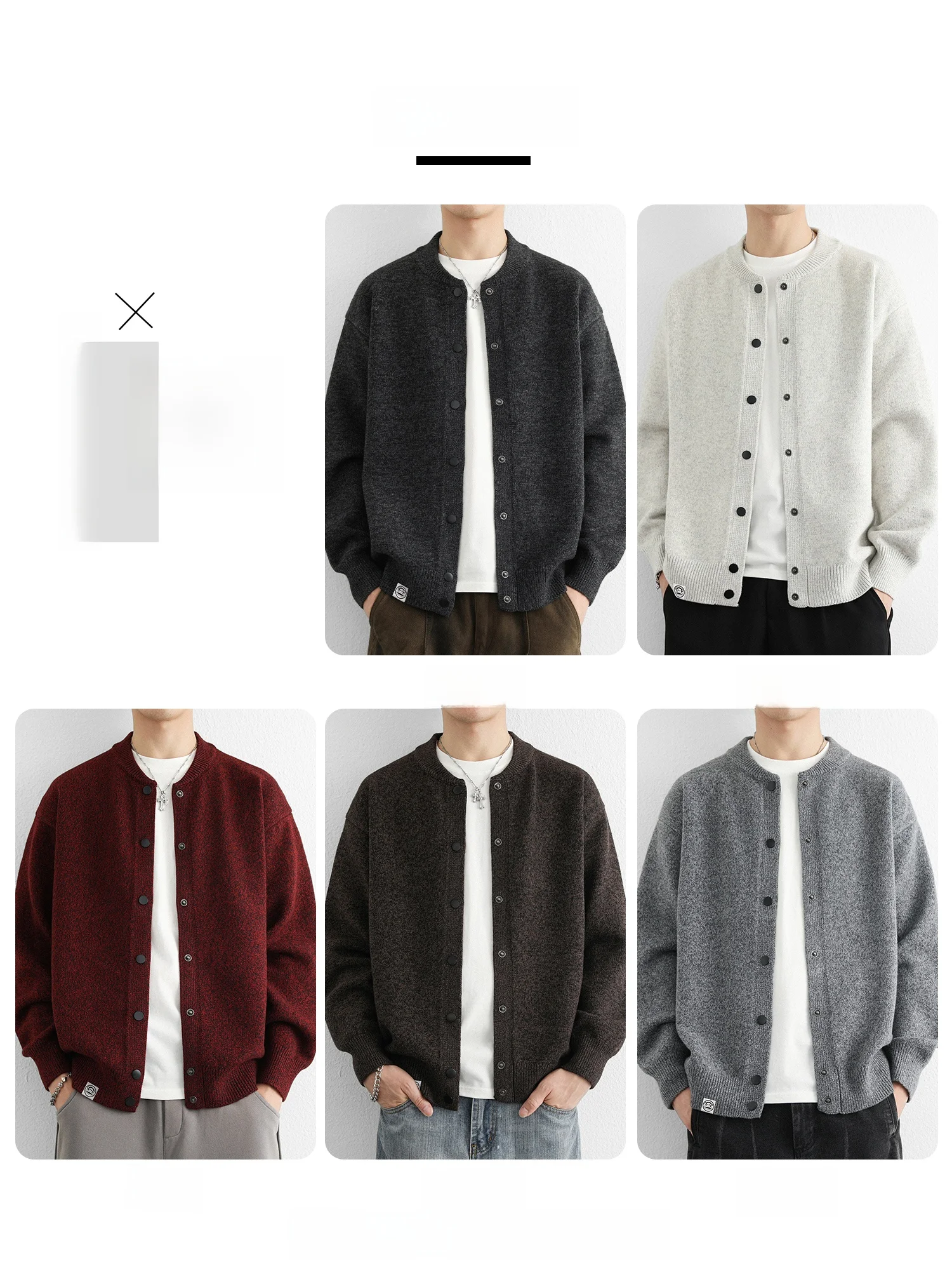 PaulFrank Men's Lazy Sle Knitted Sweater Large Mouth Monkey Winter Casual Loose Fit Open Cardigan Soft Polyester Fiber