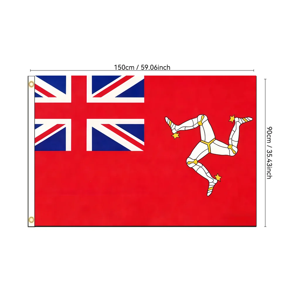 

Isle of Man Flag Manx Triskelion Red Ensign National Flag 2x3ft 3x5ft Polyester Banner for Outdoor Patriotic Home Wall Decor