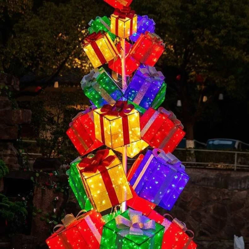 

Festival luminous decorations colorful luminous big snowman elk deer scene arrangement