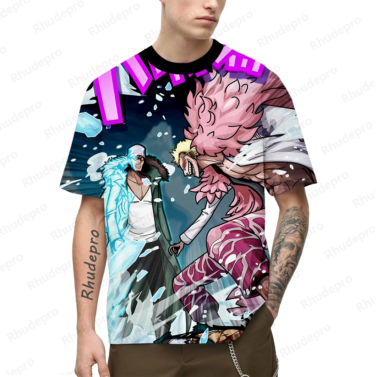 Camiseta con estampado de Cosplay 3D de Anime japonés para hombres, mujeres y niños, camiseta de calle Unisex, Top grande de manga corta, verano de una pieza