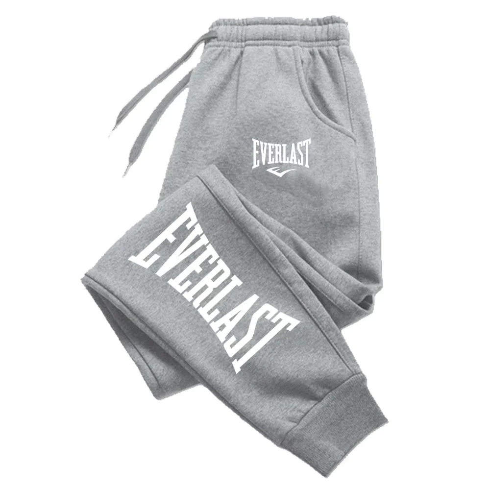 EVERLAST Winter Men Women Jogging Sweatpants Running Trousers Fleece Streetwear Sport Oversized Jogger Sweat Pants 2025 Clothing