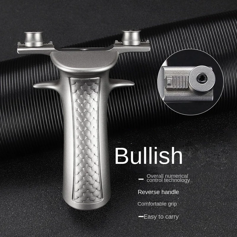 

High-end Flat-skinned Adjustable Slingshot Frame of Titanium Alloy with Moving Round Head for Outdoor High-precision